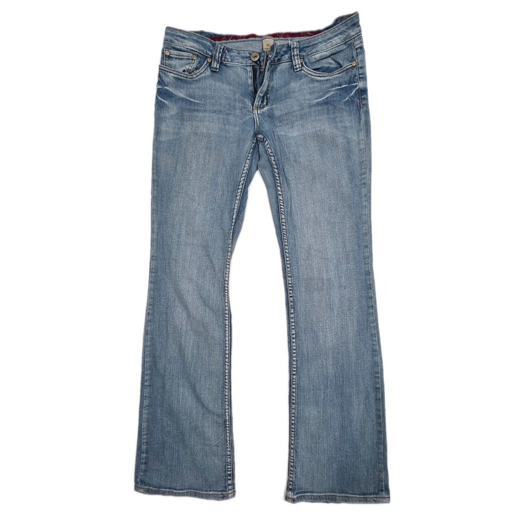 Refuge Women's Blue Jeans Size 11 Long Bootcut Y2K Mid Rise.